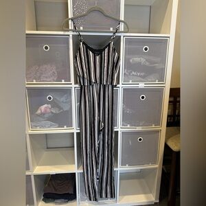 Atmosphere Monochrome Striped Jumpsuit